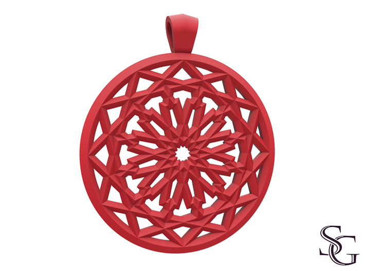 Round mashrabiya pendant 3d printed