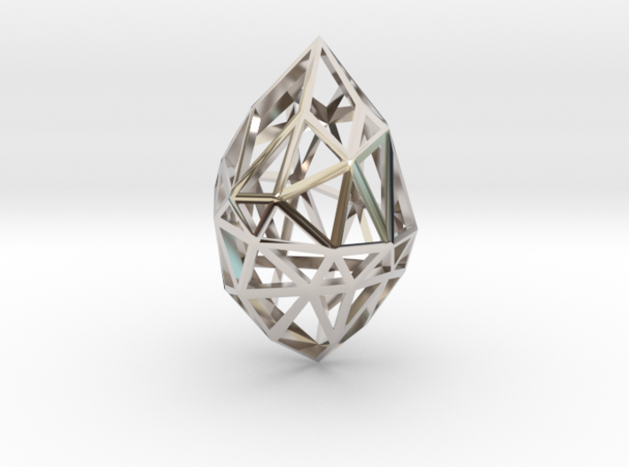 Geometric pendant 'Rough Diamond' (small) 3d printed