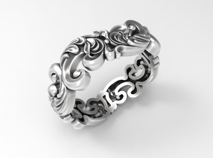 Antique design scroll band size 7 3d printed 