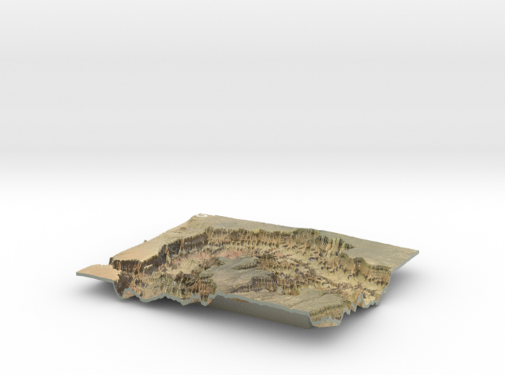 The Grand Canyon Map, North & South Rim 3d printed 