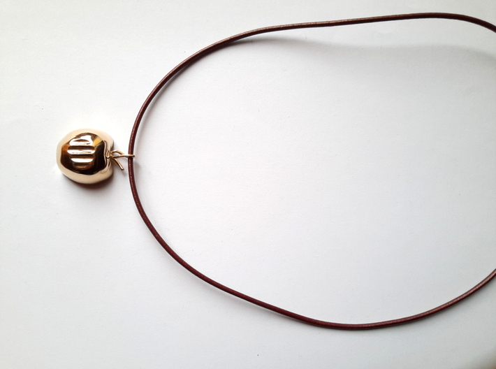 Mela pendant (cm 2) 3d printed Polished Brass