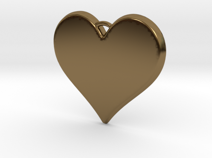 18k Gold Heart Pendant 3d printed BRONZE YOUR LOVE
