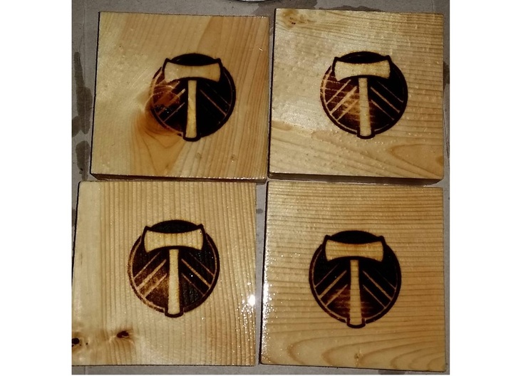 Portland Timbers Branding Iron 3d printed Branded Pine boards