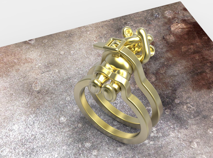 Teddy Bear Ring (Tied Up) 3d printed 