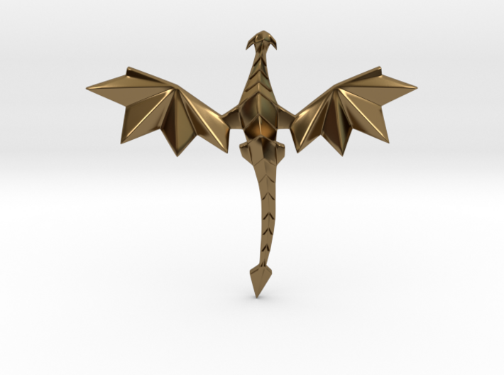 Origami dragon pendant 3d printed