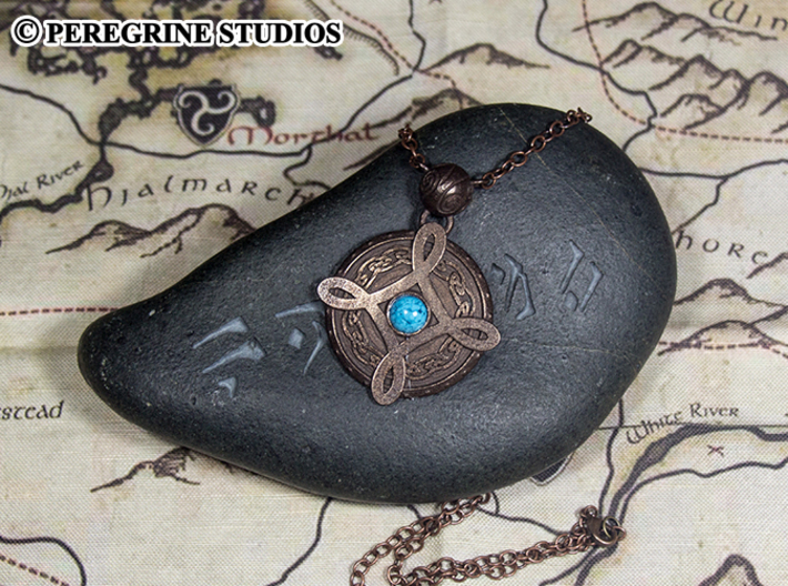 Pendant - Amulet of Mara 3d printed Polished Bronze Steel