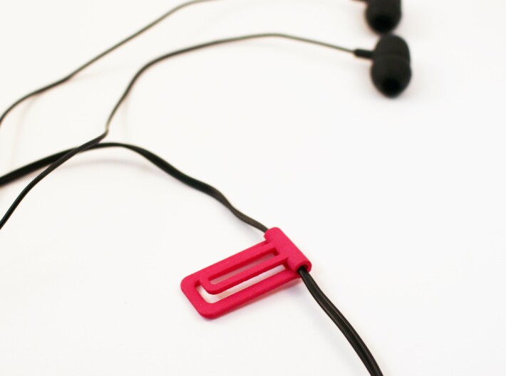 Shirt cable clip for headphone 3d printed