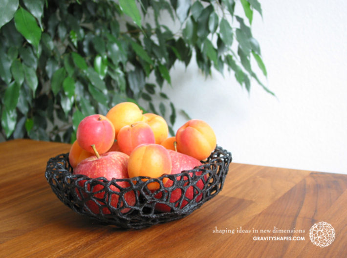 Bowl (19 cm) - Voronoi-Style #4 3d printed Own 3D-print with black PLA.