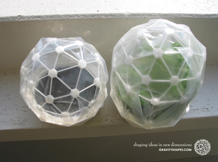 Mini Greenhouse-Dome Set #1 - short (clickable) 3d printed Flexible Mini Greenhouse-Dome with Pot (Sets short and long). Own 3D-prints with white/transparent PLA.