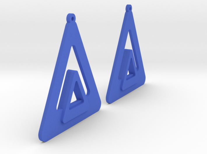 Triangle Earring Pair Model O Solid 3d printed