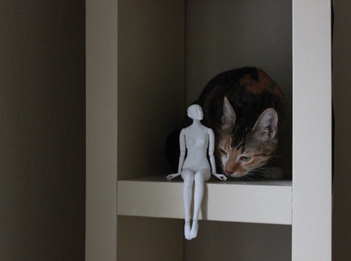 Ball Jointed Doll (One Piece Head) 3d printed Kitty for scale