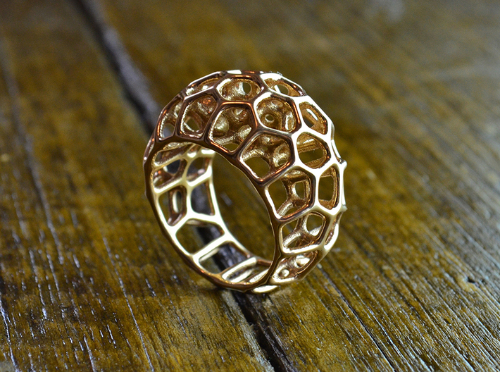 Voronoi Cell Ring II  (Size 54) 3d printed 