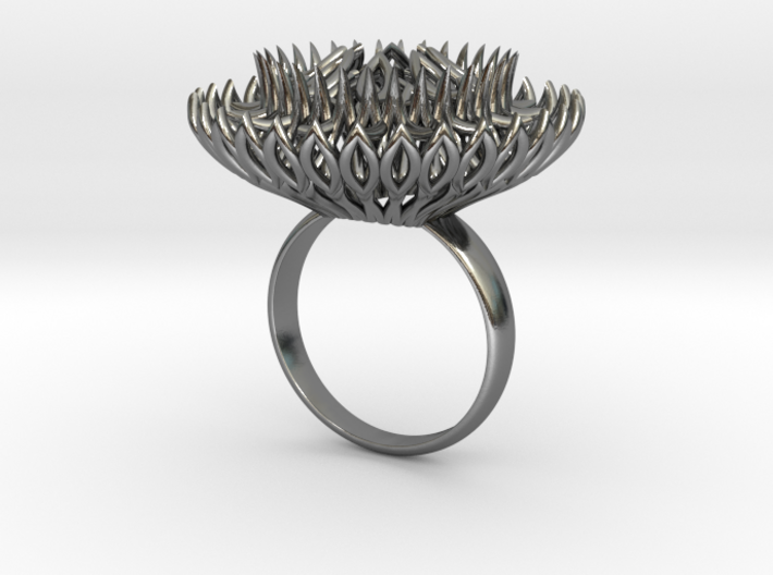 Ring Sun Flowers /size 9 1/2 US (19.4 mm) 3d printed
