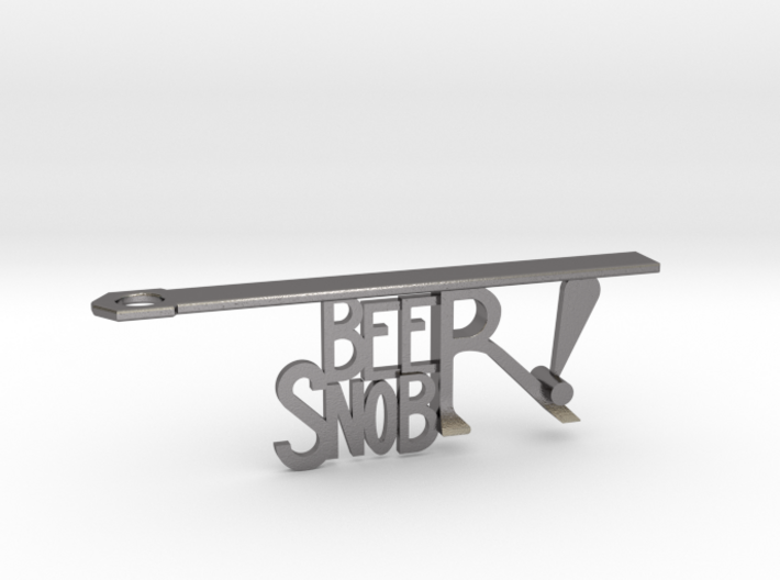 "BEER SNOB" Bottle Opener Keychain - Customizable 3d printed 