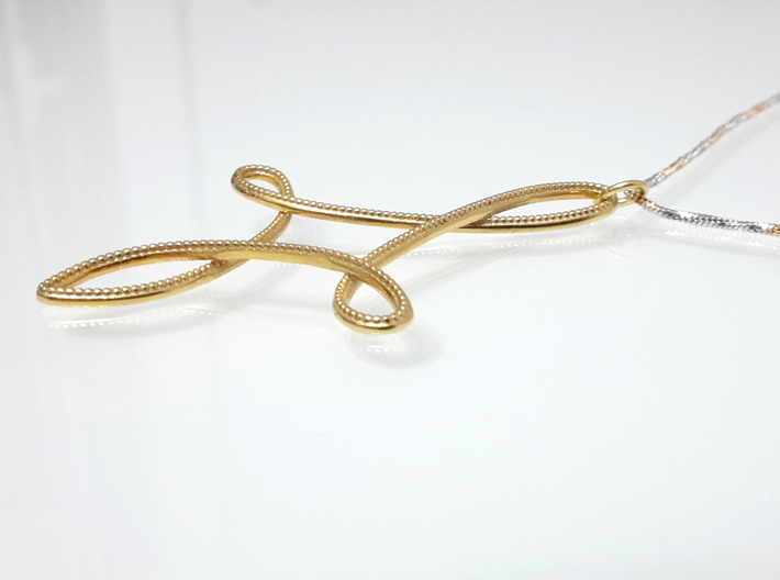 FEMME pendant 3d printed Polished Brass