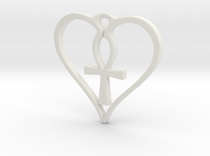 Heart Ankh Pendant 3d printed