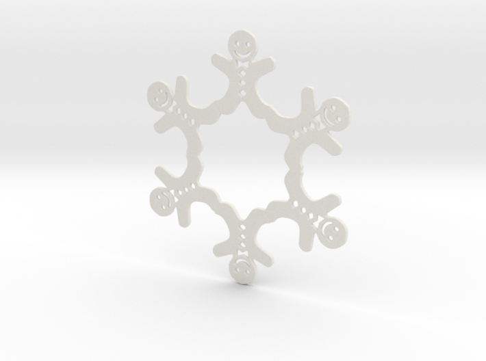 Gingerbread Man Snowflake Ornament 3d printed 