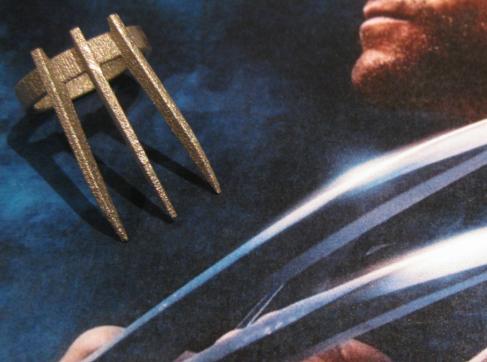 Wolverine's Adamantium Ring (X-men) 3d printed Wolverine's ring in Polished Nickel Steel