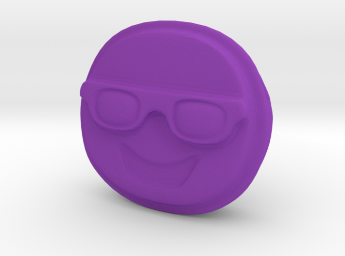 Happy EMOJI Face with Sunglasses Pendant Charm 3d printed