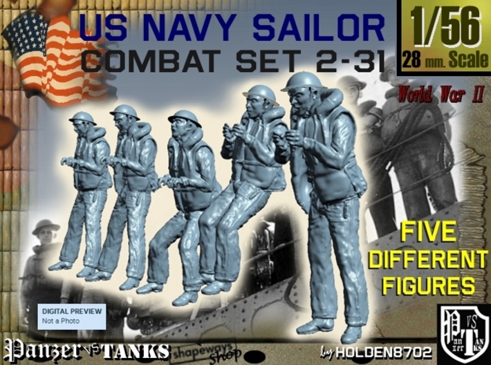 1-56 US Navy Sailors Combat SET 2-31 3d printed