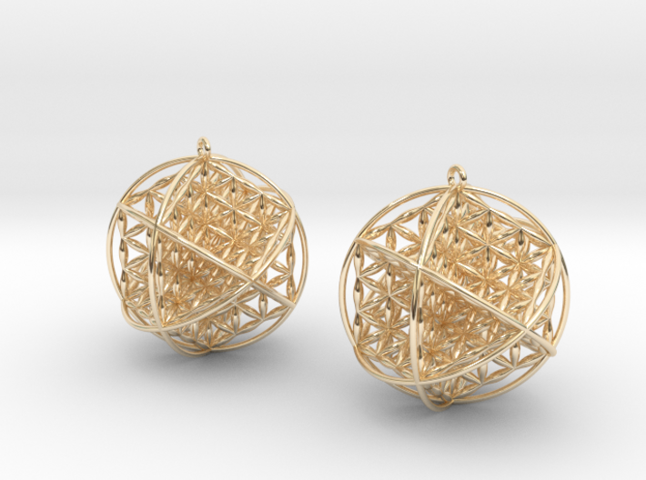 Ball Of Life Earrings 1.5&quot; 3d printed