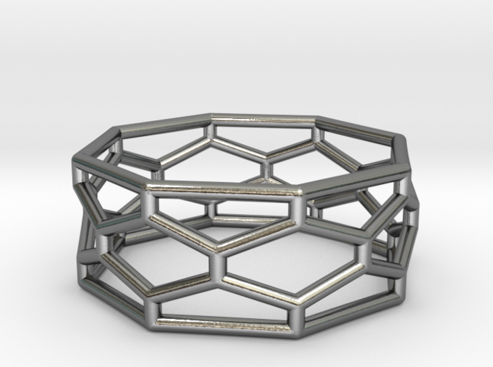 Unique Hexagon Ring  3d printed 