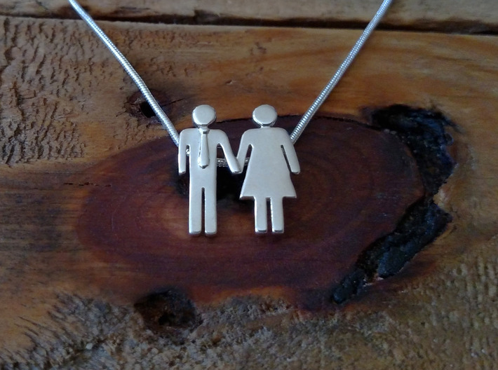 Man Loves Woman Pendant - Love is Love Collection 3d printed