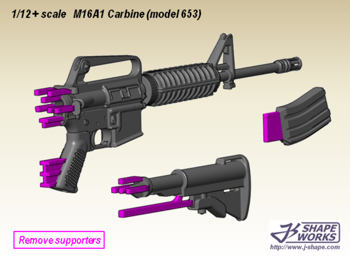 1/12 M16A1 Carbine (model 653) 3d printed 