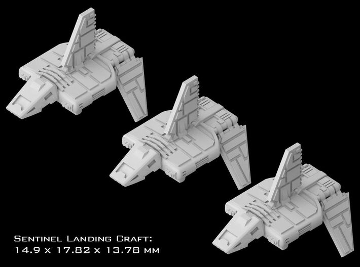 (Armada) 3x Sentinel Landing Craft 3d printed