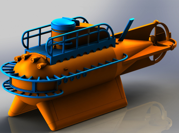 Hydronaut Submarine Model - 150mm Length 3d printed Render With Color