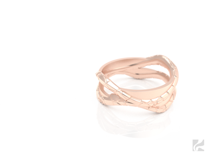 Full Dual Modern Ring 3d printed Rose Gold