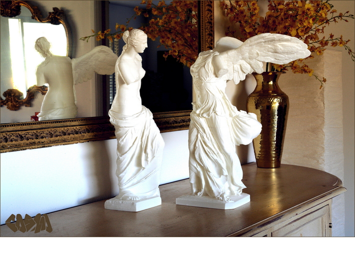 Winged Victory (5" tall) 3d printed Venus de Milo and Winged Victory (19.4" and 20" versions shown. Venus de Milo not included)