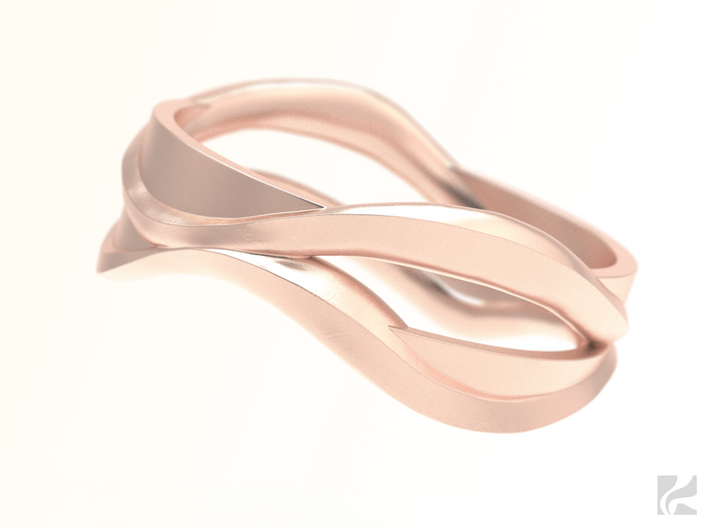 Full Dual Ring 3d printed Rose Gold