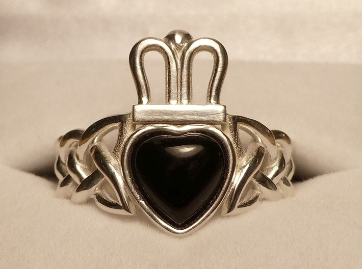 Onyx Claddagh Ring Size 11.5 - NO GEM 3d printed GEM NOT INCLUDED - SEE DESCRIPTION