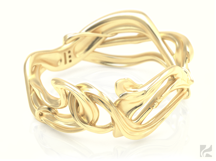 Art Nouveau Ring #1 3d printed Gold