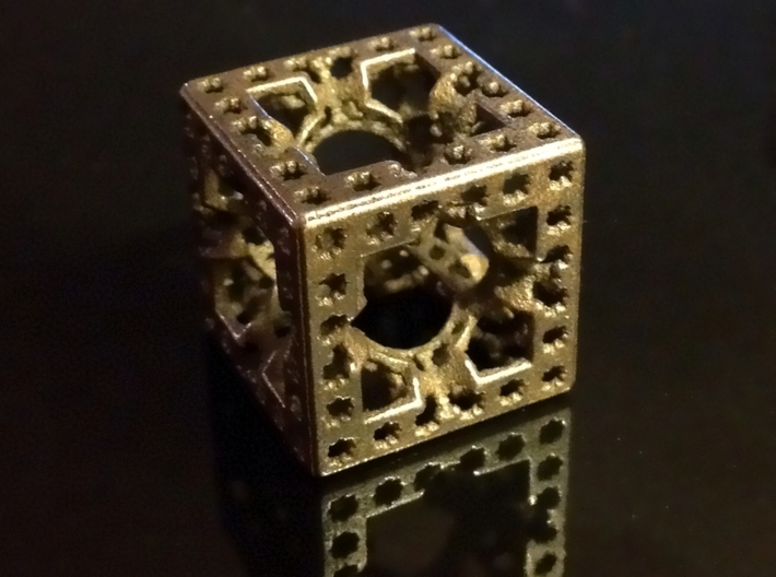 Hyper Solomon cube 3d printed Polished Grey steel
