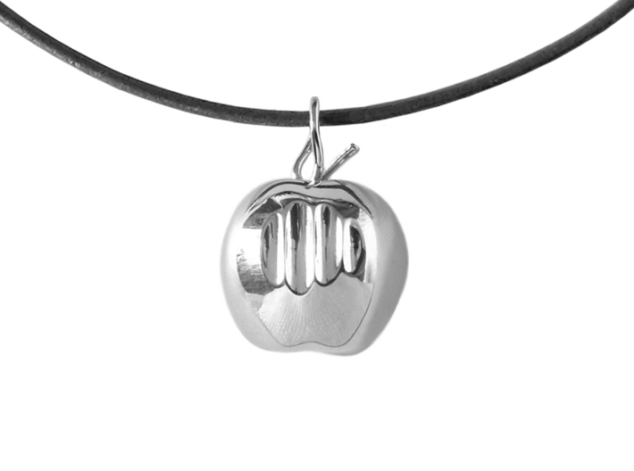 Mela pendant (cm 2) 3d printed Polished Silver