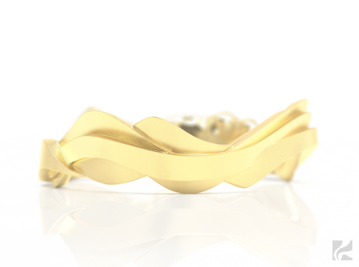 Sharp Edges Ring 3d printed Gold