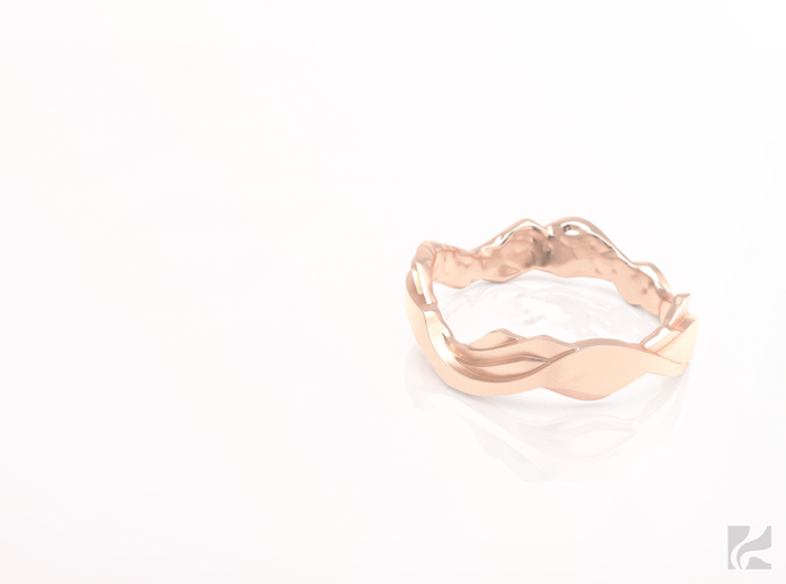 Sharp Edges Ring 3d printed Rose Gold