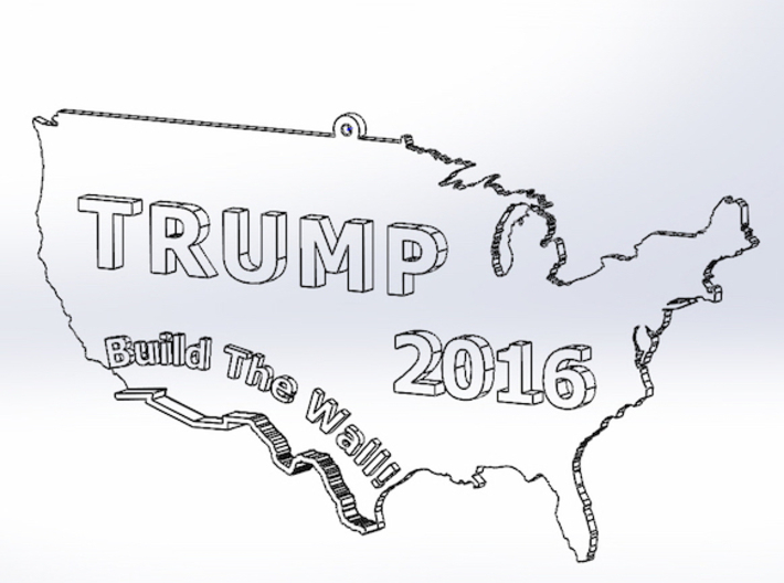 Trump 2016 USA Ornament - Build The Wall! 3d printed 
