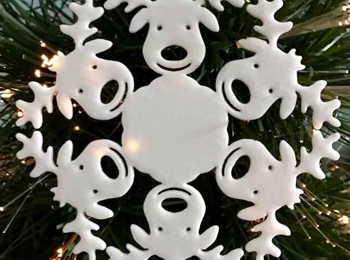 Reindeer Snowflake Ornament 3d printed 