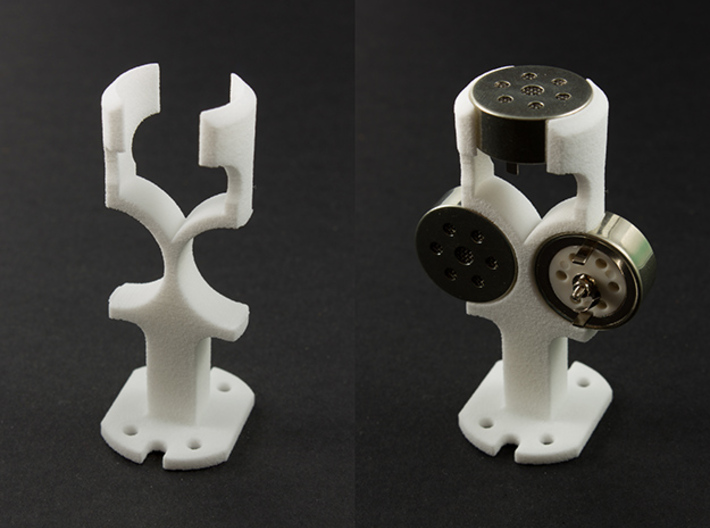 MS Alice Microphone TSB-165A Capsule Saddle 3d printed Shown with and without capsules (not included)