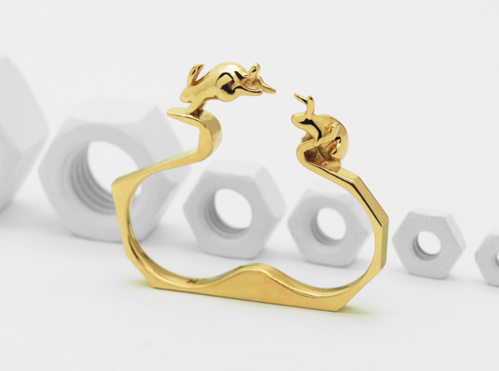Ambition (Two Finger Ring) 3d printed 