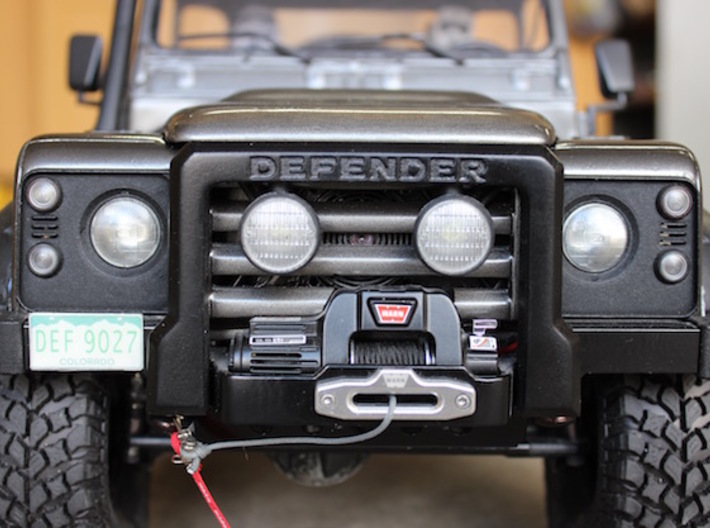 Defender Spectre Winch Bumper - RC4WD 3d printed Painted satin black and installed with other Scale 4WD products.