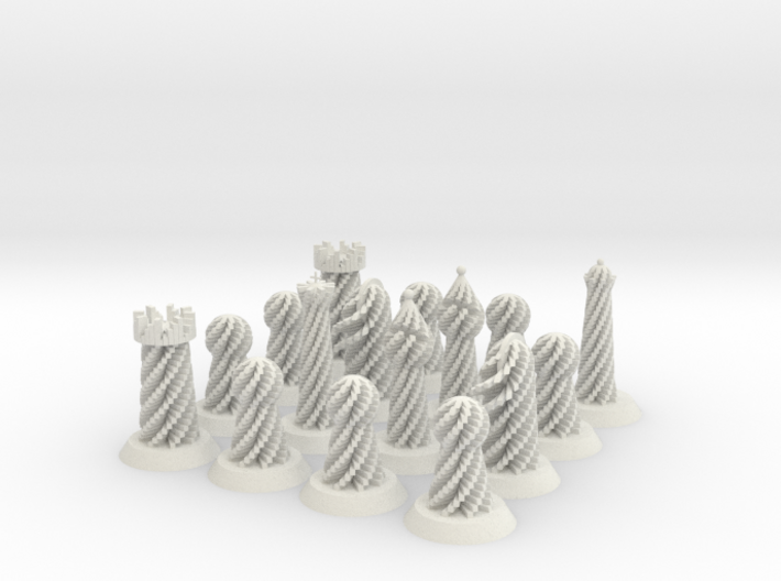 Spiral Chess Set 3d printed 