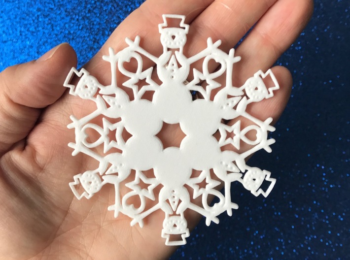 Snowman Snowflake Ornament 3d printed