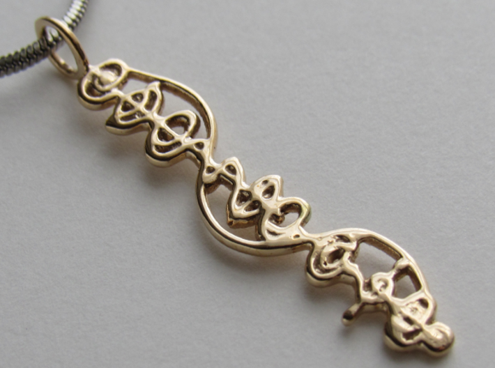 &quot;IDIC&quot; Stardust Pendant 3d printed Pictured: Polished bronze