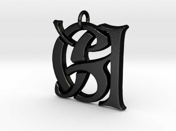 Monogram Initials GA Pendant 3d printed