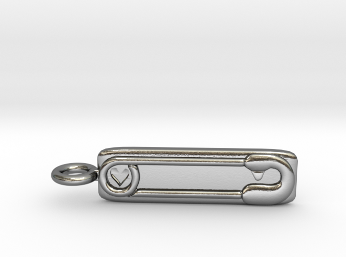 Safety Pin Pendant 2 Customizable 3d printed