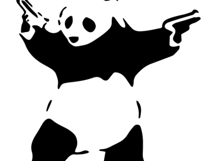 Panda Stencil - BANKSY 3d printed
